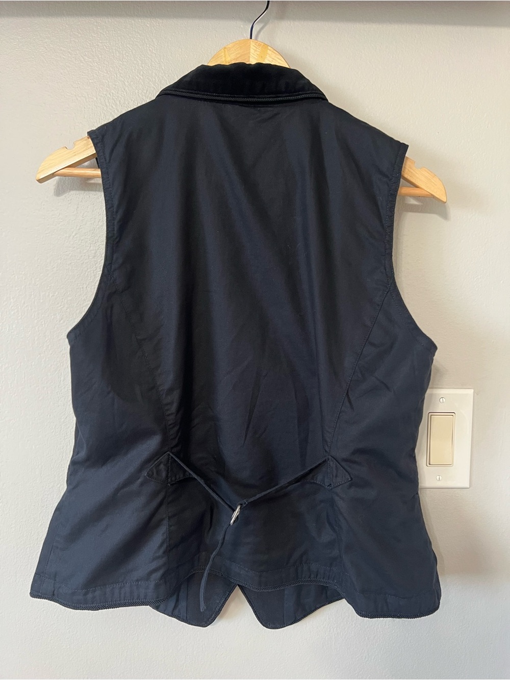Ralph Lauren Jeans Co Black Patchwork Velvet Tailored Vest Size L Y2K - Picture 4 of 8